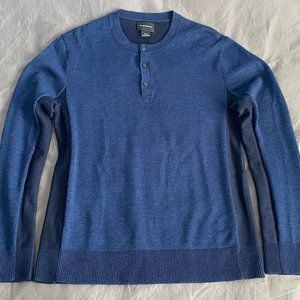 Club Monaco - Merino Wool Navy Henley (Medium)